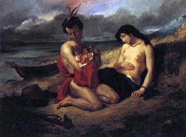 Delacroix Auguste The Natchez Sweden oil painting art
